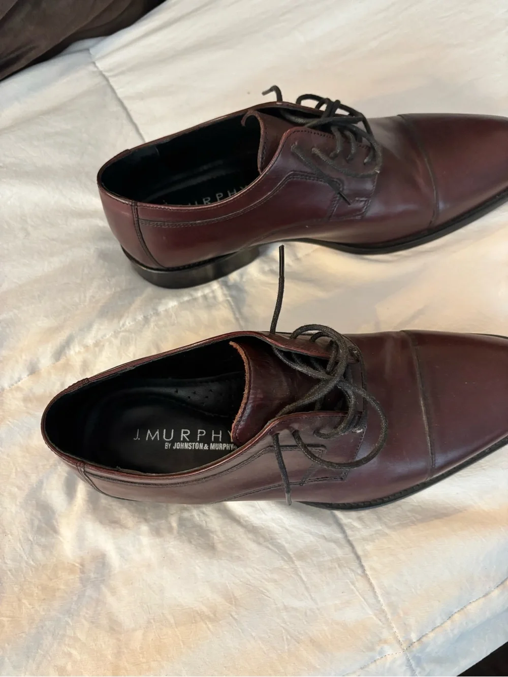 J. Murphy Men's Cap-Toe Dress Oxfords in Burgundy